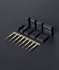 Dupont Connector Kit 2.54mm Pitch Single Row Male Headers With Crimp Pins For 3D Printer And FPV Jumper Wires set on dark surface