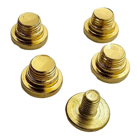 Polished Gold Grip Screws Set For Taurus Pt92 Pt96 Pt57 Pt58 Firearms features five durable gold hardware screws for upgrades.