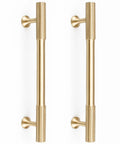 Solid Brass Gold Cabinet Pulls Set Of 4 With 5 Inch Hole Centers For Modern Kitchen Cupboards, Drawers, Brushed Brass Finish Hardware