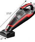 Pet Hair Handheld Vacuum Cordless With Rechargeable Battery Motorized Brush And Reusable Filters Multi Attachments Red