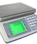 Digital counting scale with a stainless steel platform, numerical keypad, and display screen. Mid Counting Scale With 66 Lb Capacity And 0.002 Lb Precision, Tough Stainless Steel Workhorse Built For Industrial And Commercial Use, Fast, Accurate Inventory Counting For Warehouses, Labs, And Retail Ops.