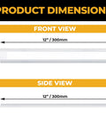 Front and side views of the Hand Wave Motion Under Cabinet Lights Kit Dimmable Plug In LED Light Bar 12 Inch 6 Pack White Finish