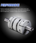 Performance view of Flexible Diaphragm Coupling 11Mm To 15Mm Bore D39 L49 Aluminum Two Diaphragm Motor Shaft Coupler