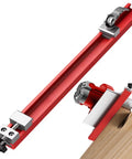 Pro Grade Circular Saw Guide Rail For 12 Inch Saw Base, aluminum alloy, red, designed for woodworking precision cutting and milling.