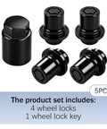Premium Anti-theft Wheel Lock Lug Nut Set Fits Toyota Celica Es330 Es350 High-strength Chrome And Black Alloy Replacement Hardware Kit With One Custom Key For Secure Tire Protection, 5 pcs