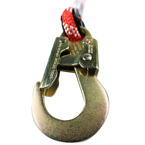 Top Shelf 2 In 1 Work Positioning Lanyard 1/2 Inch Static Rope 15 Ft High Vis Red With Multiple End Fittings For Rigging Crews Looking To Nail Every Single Day Easy