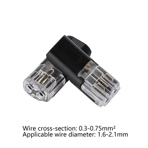 Double Wire Plug In Connectors With Locking Buckle No Wire Stripping Required Quick Connect Two Pin Electrical Splice With Flame Retardant Housing