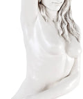 Twist Woman Wall Sculpture In Cast Stone Resin With Antique Stone Finish, 25 Inch Tall Nude Figure For A Romantic Bedroom Or Bath Vibe
