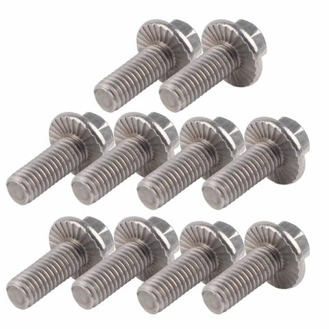 M6 Flange Bolts 304 Stainless Steel Hex Screws 5 Lengths For Furniture And Industrial Builds Heavy Duty Fasteners No Washer Needed DIY Pro Gear 16 To 35 Mm, pack of ten screws.