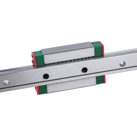 Close-up of 400mm Linear Rail Guide With MGN9H Carriage Block for 3D Printers and CNC Machines H Type High Precision Sliding Rail Kit