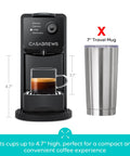 Compact 20 Bar Espresso Machine for Nespresso Original Pods, Mini Coffee Maker With 21 Oz Removable Water Tank, Sleek Black