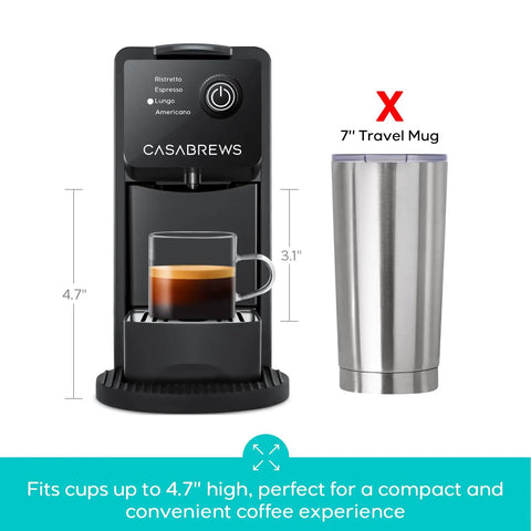 Compact 20 Bar Espresso Machine for Nespresso Original Pods, Mini Coffee Maker With 21 Oz Removable Water Tank, Sleek Black
