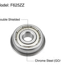 Flanged Ball Bearing 5x16x5mm Double Shield Chrome Steel F625ZZ Built To Last With 18mm Flange Diameter 1mm Flange Thick 20 Pack close-up