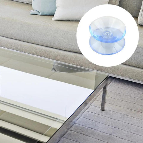 Straight Up Solid 10 Pack Clear Suction Cups For Glass Table Bumpers And Window Hangers That Truly Grip Tight Without Residue on a glass table.