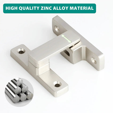90 180 Degree Flip Door Lock Latch With Nighttime Glow, zinc alloy material, front view, ideal for interior and exterior gates