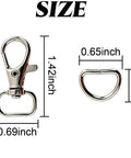 Hella Durable Zinc Alloy Swivel Snap Hooks And D Rings For Purse Hardware, Keychain Crafting, Sewing, 122 Piece Kit with size measurements