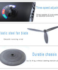 Heavy Duty Industrial Oscillating Tower Fan With Three Speed Big Time Airflow And One Click Auto Swinging Head Built Like A Tank For Workshop Shifts And Backyard Hangouts In Matte Black showing three-speed adjustment dial, plastic fan blade, and durable chassis.