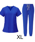 Womens Nurse Scrubs Set Royal Blue Top And Jogger Pants Machine Washable Workwear For Spa Beauty Clinics Pet Grooming And Healthcare Pros Easy Care XL Dope Comfort All Day