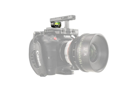 Low Profile Camera Bubble Level for Cages Rigs and Tripods with Anti Twist Pin on camera setup
