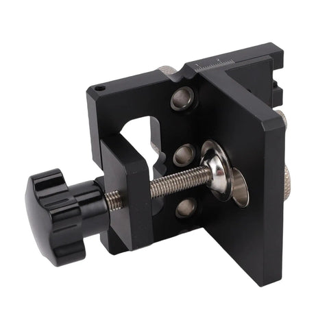 Heavy Duty Aluminum Woodworking Doweling Jig Kit Adjustable Drilling Guide Fixture with rugged steel bushings side view