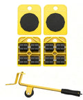 Heavy Hauling Setup Features 360 Degree Swivel Casters And Shock Absorbing Silent Rollers To Move Bulky Appliances Through Tight Garage Spaces Like A Smooth Operator Daily, featuring yellow dolly parts.