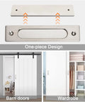 Rectangular Recessed Sliding Door Pulls 2 Piece Brushed Steel Flush Pulls for Sliding Barn Doors and Wardrobes