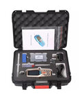 Slick Handheld Digital Surface Roughness Tester With Portable Profilometer and accessories in protective case.