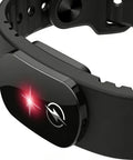 Black adjustable anti static wrist strap with conductive fiber technology for stable body charge and grounding; silicone waterproof bracelet with glowing indicator.