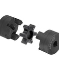 3-piece L-jaw coupling set with Buna-N rubber spider, black, for 1/2–7/8 in shafts