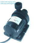 Rugged Dc Twelve Volt Submersible Water Pump For Hot Water Circulation Smooth Operator Motor with black finish and sealed design.