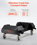 Heavy Duty Trash Can Dolly Featuring Slick 4 Way Swivel Casters Fitting 16 And 23 Gallon Bins Built Tough For No Sweat Waste Moving Up To 200 Lbs Capacity with smooth rolling wheels.