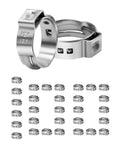 100 Pack Half Inch PEX Cinch Clamps Stainless Steel Single Ear Hose Clamps for DIY Home Plumbing, corrosion-resistant