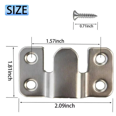 Interlocking Flush Mount Brackets And Picture Hanging Hooks Set Stainless Steel Heavy Duty Wall Hangers With 18 Screws For Securing Frames Mirrors Headboards And Furniture Connectors, 1.81 x 2.09 inch
