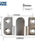 Stainless Steel Interlocking Flush Mount Bracket Set 6 Pieces With 26 Screws Heavy Duty Hanging Hardware For Picture Frames Mirrors Headboards And Furniture Connectors, size 2.09 inch