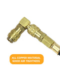 Close-up of all-copper adapter from oil pressure tester kit for cars and trucks, showcasing good air tightness for accurate pressure readings.