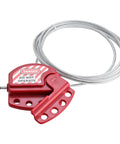 Rock Solid Adjustable Lockout Tagout Cable Locks Six Foot Steel Security Cables With Vinyl Coating Takes Four Padlocks At Once For Industrial Valves Breakers Job Site Ready Built Tough Loto Gear Six Pack with red warning lockout device and steel cable.