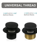 Matte Black Tub Drain And Overflow Kit With One Hole, Rock Solid Bathtub Drain Conversion Set, two universal thread stoppers.