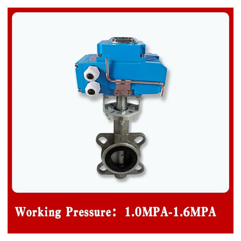 Electric Clip On Butterfly Valve With 4 20mA Output Cast Iron Body Built To Last Rubber Soft Seal Water Valve For Industrial Piping 2 Inch To DN80 Size Easy Switch Adjustment And High Flow Control, front view