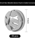 Thirty Five Pack Non Metallic Push In Cable Connectors For Three Eighths Through Half Inch Electrical Conduit Work Gray Plastic Bulk Wire Fittings For Knockouts, 0.94 in size