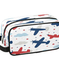 Adorable Airplane Travel Makeup Bag For Women And Men with airplane design, durable handle, 10.5x4.4x5.3 inches