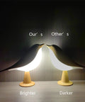 Cordless Bird Night Light With Touch Dimmer compared side by side, showing brightness levels.
