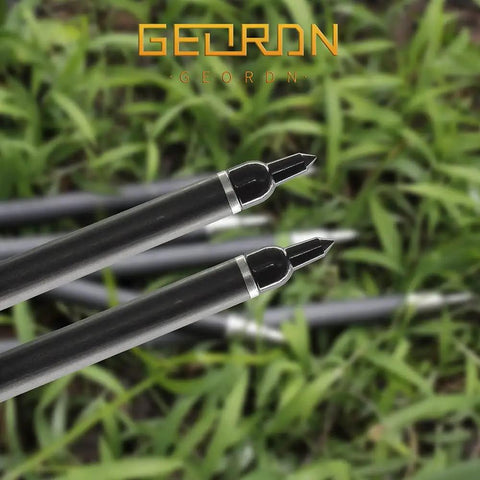 Close-up of 100 Grain Screw In Archery Field Points Set For Target Practice Arrow Tips Easy Swap Compatible With Crossbow Recurve And Compound Bow Durable Rust Resistant Steel Black Finish 8 32 Thread 100 Count.