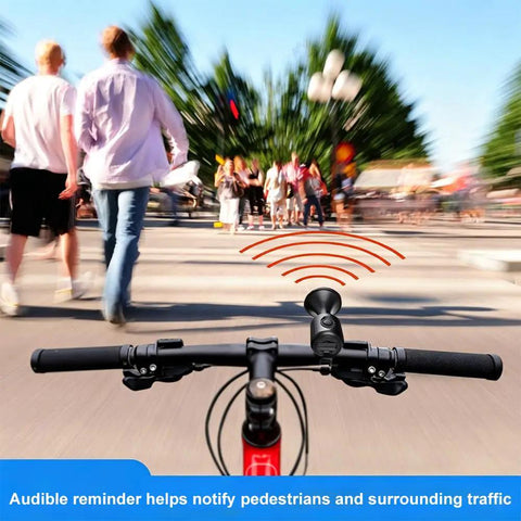 Electric Scooter Horn And Handlebar Bell For Razor E225 2008-2026, blue, tool-free mounted on handlebar, sound waves in street view