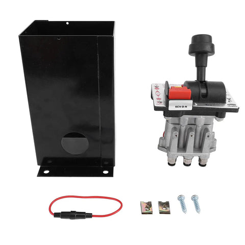 Beefed Up Dump Truck PTO Control Valve Kit With 6 Hole 4 Gear Slow Down Tipper Switch, High Strength Hydraulic System Control, Complete PTO Switch Kit With Installation Box, Air Line And Fittings For Reliable Dump Bed Operation