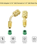 R410A 5/16 to 1/4 adapter from Valve Core Remover and HVAC Service Wrench Set with hex bit adapters, brass, high resistance.