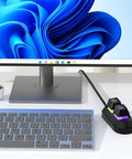 External Desktop PC Power Button Switch Extension For Easy Access On Off Reset, HDD LED Indicator, black wired desktop controller on a desk