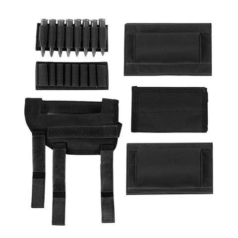 Rifle Cheek Riser With Ambidextrous Shell Holder And Molle Pouch, Adjustable Cheek Pad, ammo carriers, 8 grid shell pouches