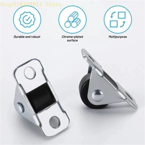 Pack Of Two Silent Roll Chair Wheels Featuring Tough Steel Mounts And Soft Rubber Treads For A Slick Glide Heavy Duty Stability And Zero Drama On Office Desks Or Home Furniture, showing chrome-plated wheels.