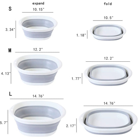 Ultra Handy Foldable Washbasin Set Lightweight Collapsible Basins For Camping And RV Sinks Portable Cleanup Tubs Sizes SML
