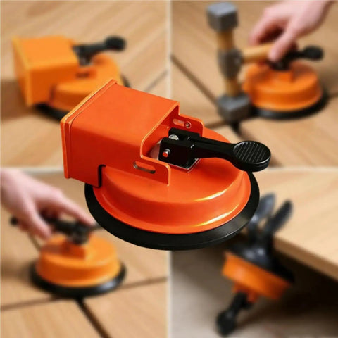 Heavy Duty Floor Fixer Tool With Powerful Vacuum Suction Cup For Seamless Marble Repair Lifters and Adjustable Height Setters in vibrant orange color.